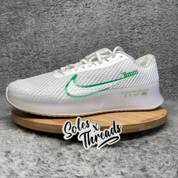 Nike Court Air Zoom Vapor 11 HC Size 9.5 Women Tennis Shoes White Green - Picture 4 of 6